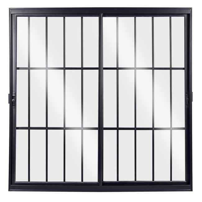 Janela-2-Folhas-Moveis-Com-Grade-Vidro-Liso-120X150-Preto-Fortsul-Esquadrisul-2596253-1