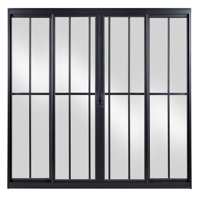Janela-4-Folhas-Central-Com-Grade-Vidro-Liso-120X200-Preto-Fortsul-Esquadrisul-2596326-1