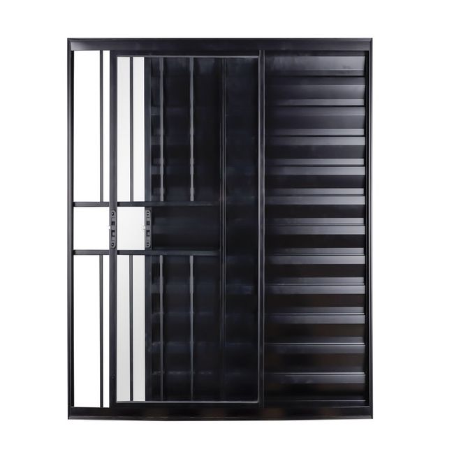 Veneziana-3-Folhas-Com-Grade-Direita-Vidro-Liso-100X150-Preto-Ecosul-Esquadrisul-2596440-1