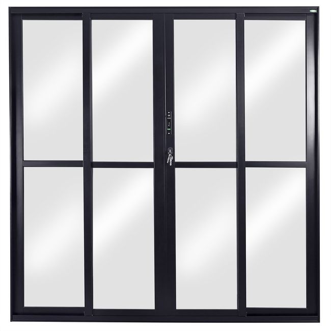 Porta-Correr-4-Folhas-Vidro-Liso-210X150-Preto-Topsul-Esquadrisul-2596709-1
