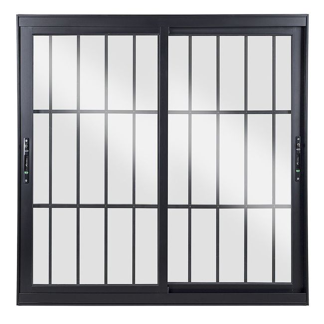 Janela-2-Folhas-Moveis-Com-Grade-Vidro-Liso-120X120-Preto-Topsul-Esquadrisul-2596644-1