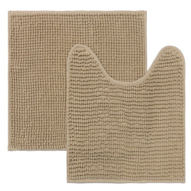 Jogo-2-Tapetes-Chenille-60X4050X40Cm-Bege-Uzoo-2602407-1