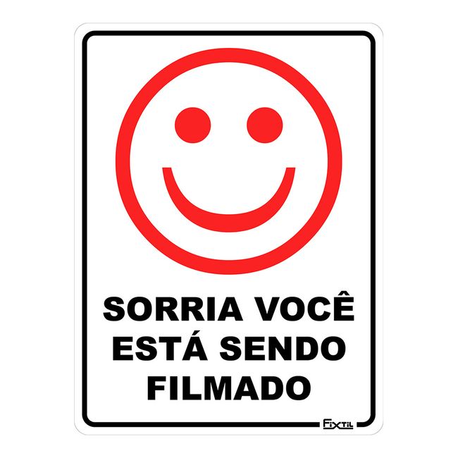 Placa-Sorria-Voce-Esta-Sendo-Filmado-15X20Cm-Fixtil-2604205-1