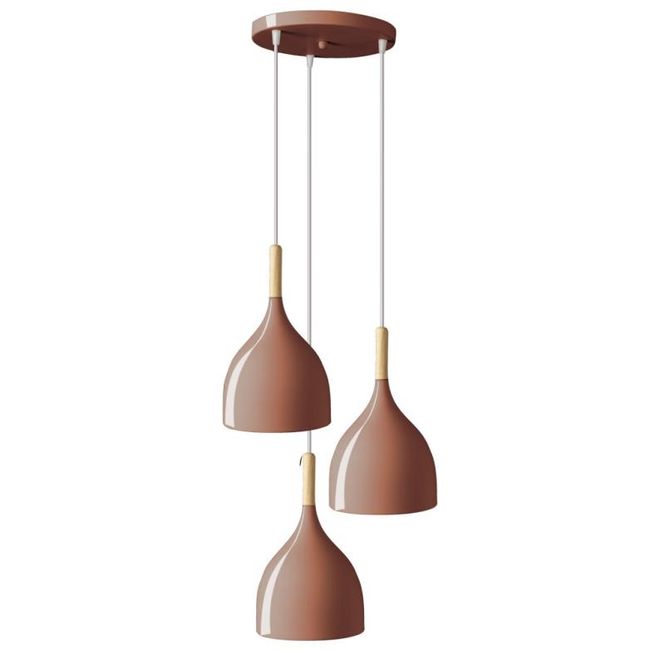 Pendente Aquarela Gota 3 Luzes Terracota LLumm Bronzearte