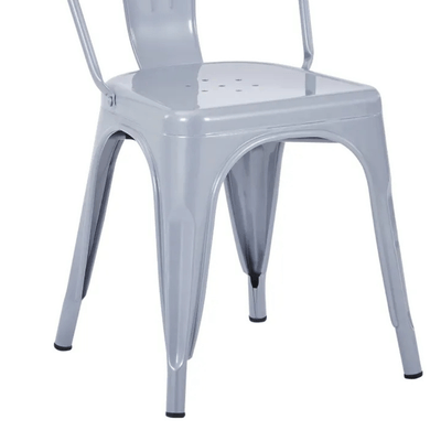 Kit 4 Cadeira Jantar Industrial Tolix Aço Cinza 85cm