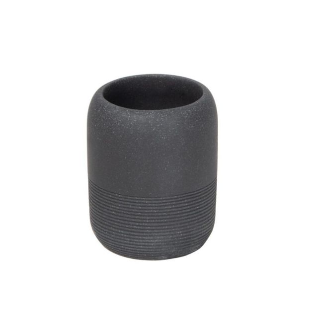 Porta Escova de Dentes Preto Cimento Texturizado Coisas e Coisinhas