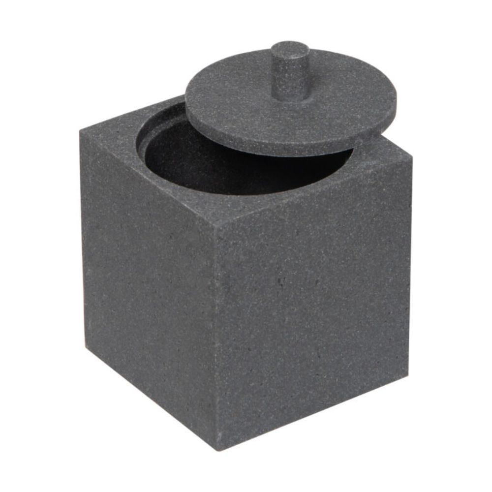 Porta Cotonete Retangular Preto Cimento Sense Coisas e Coisinhas