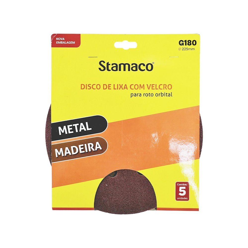 Disco De Lixa Com Velcro 225Mm G180   Stamaco