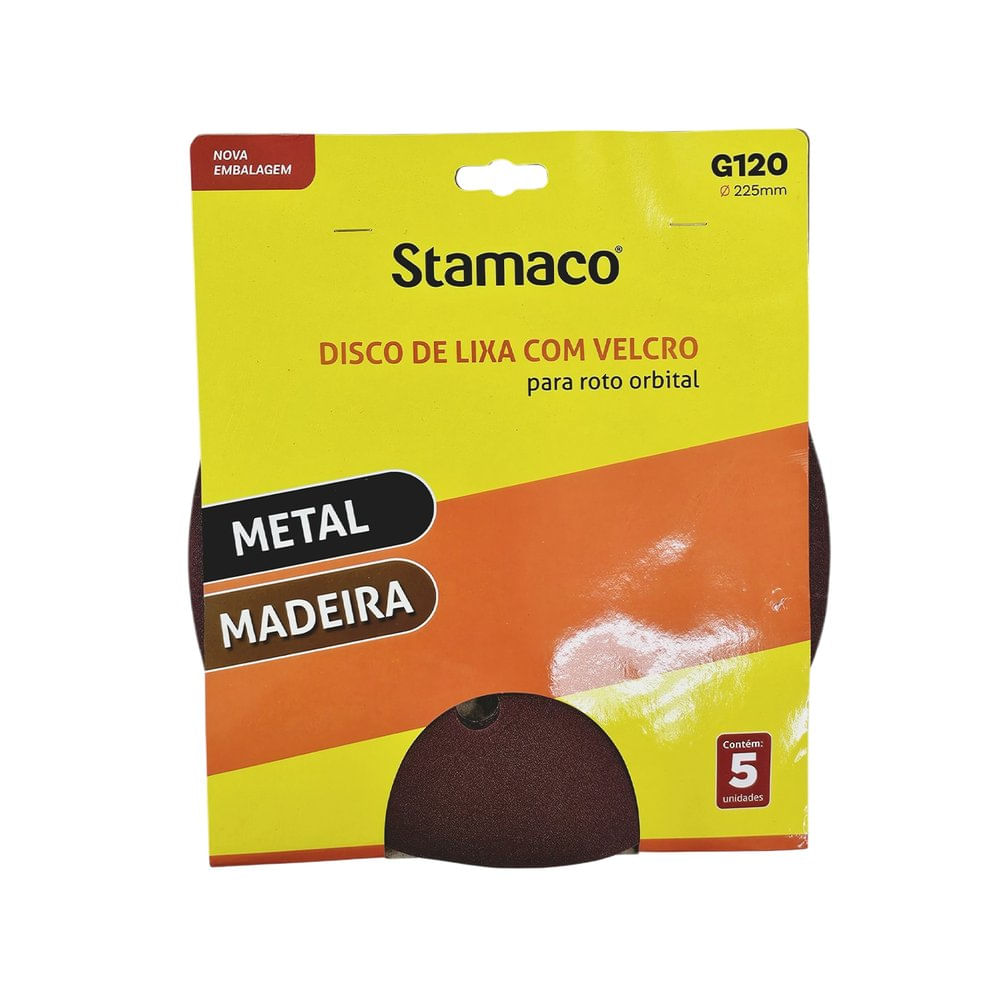 Disco De Lixa Com Velcro 225Mm G120   Stamaco