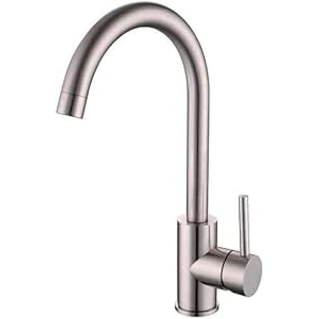 Monocomando-Cozinha-Bica-Alta-Curvada-Escovado-Ao-Inox-Linha-Steel-Alterna