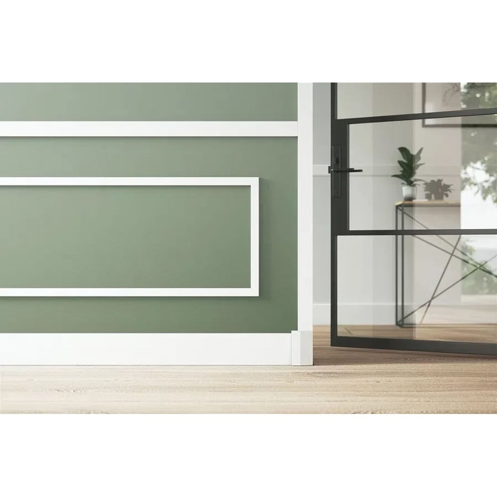 Rodapé Poliestireno Branco 7cm x 200cm Liso Fn7 Gart