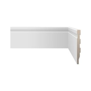 Rodapé Poliestireno Branco Frisado Fit 10cmx2,40m Biancogres