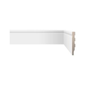 Rodapé Poliestireno Branco Frisado Fit 7cmx2,40m Biancogres