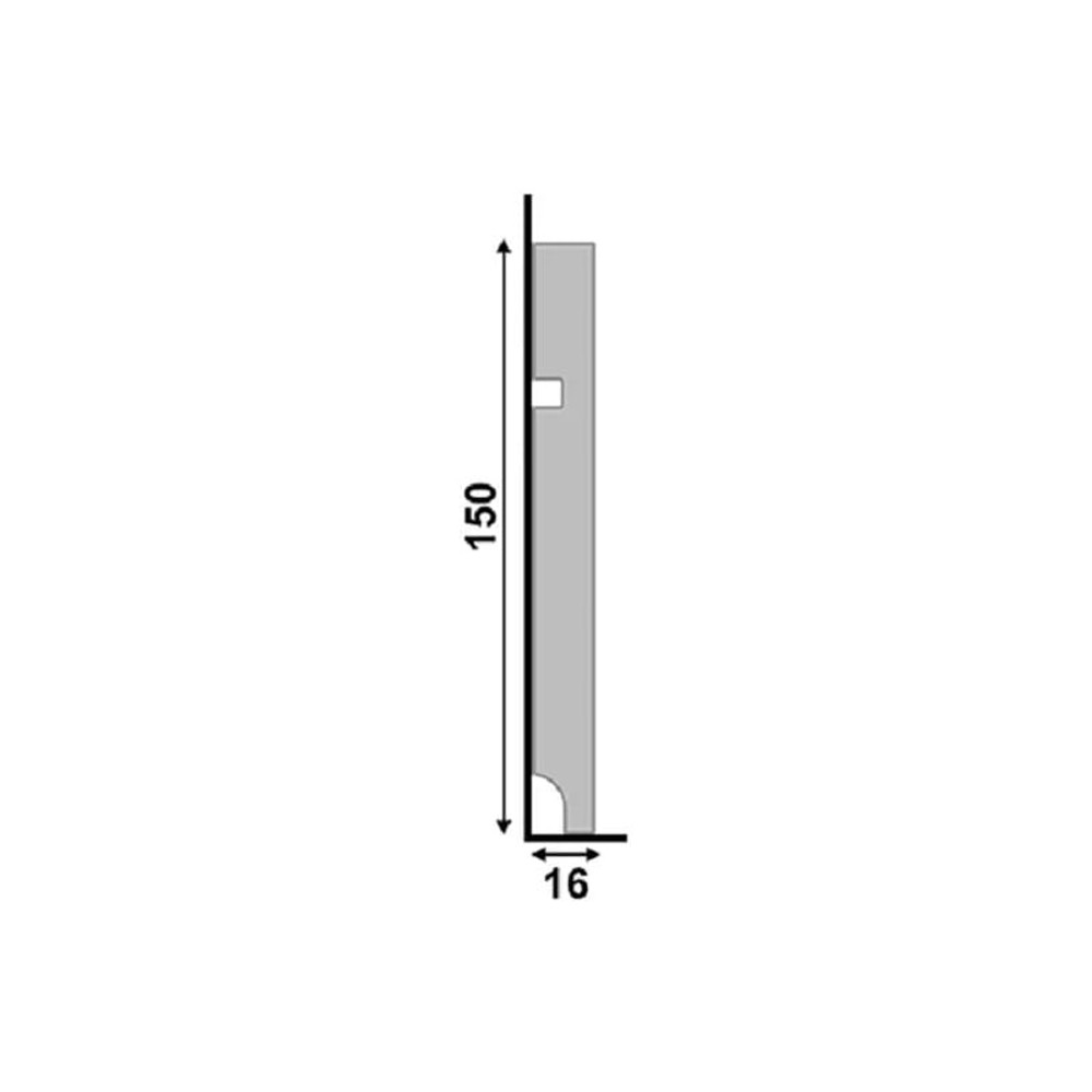 Rodapé Poliestireno Cinza Titanium 150mm x 2,40m Acetinado 480 Santa Luzia