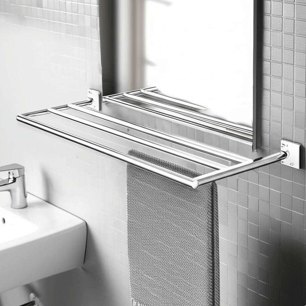 Porta Toalha Barra Tripla 60cm R-Line Cromado Alterna