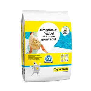 Argamassa ACIII Porcelanato Interno e Externo Branco 20kg Quartzolit