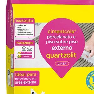 Argamassa Piso sobre Piso Externo Cinza 20kg Quartzolit