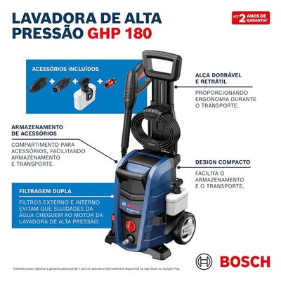 Telhanorte | A Lavadora De Alta Pressão Ghp 180 Possui 1500W, 127V