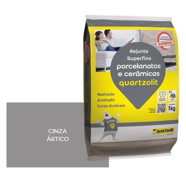 Rejunte para Porcelanatos Cinza Ártico 5kg Quartzolit