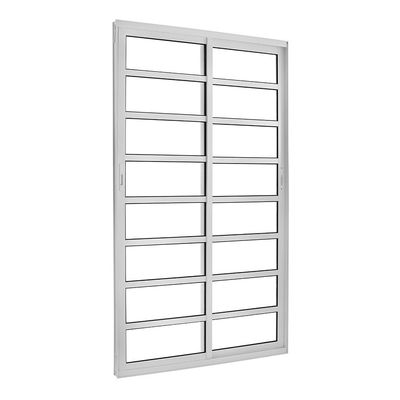 Porta-de-Correr-Topsul-Aluminio-2-Folhas-Moveis-Vidro-com-Travessas-Liso-Alt-210-cm-x-Comp-150-cm