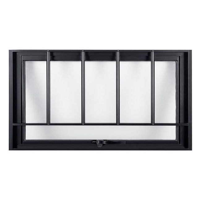 Janela Maxim-Ar 1 Secção Com Grade Vidro Mini Boreal 60x60 Preto Topsul Esquadrisul