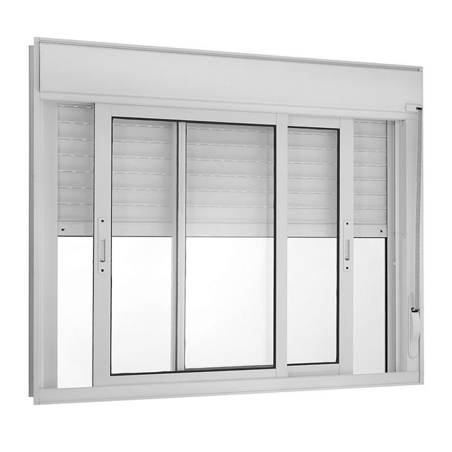 Janela-com-Veneziana-Integrada-de-Aluminio-2-Folhas-Topsul-Esquadrisul-Alt--120-cm-X-Comp--120-cm