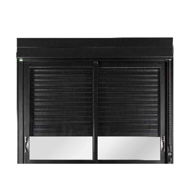 Janela De Correr 2 Folhas Móveis Vidro Liso Com Persiana Integrada 120x120 Preto Topsul Esquadrisul
