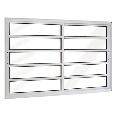 Janela-de-Correr-Topsul-Aluminio-2-Folhas-Moveis-Vidro-com-Travessas-Liso-Alt-100-cm-x-Comp-150-c