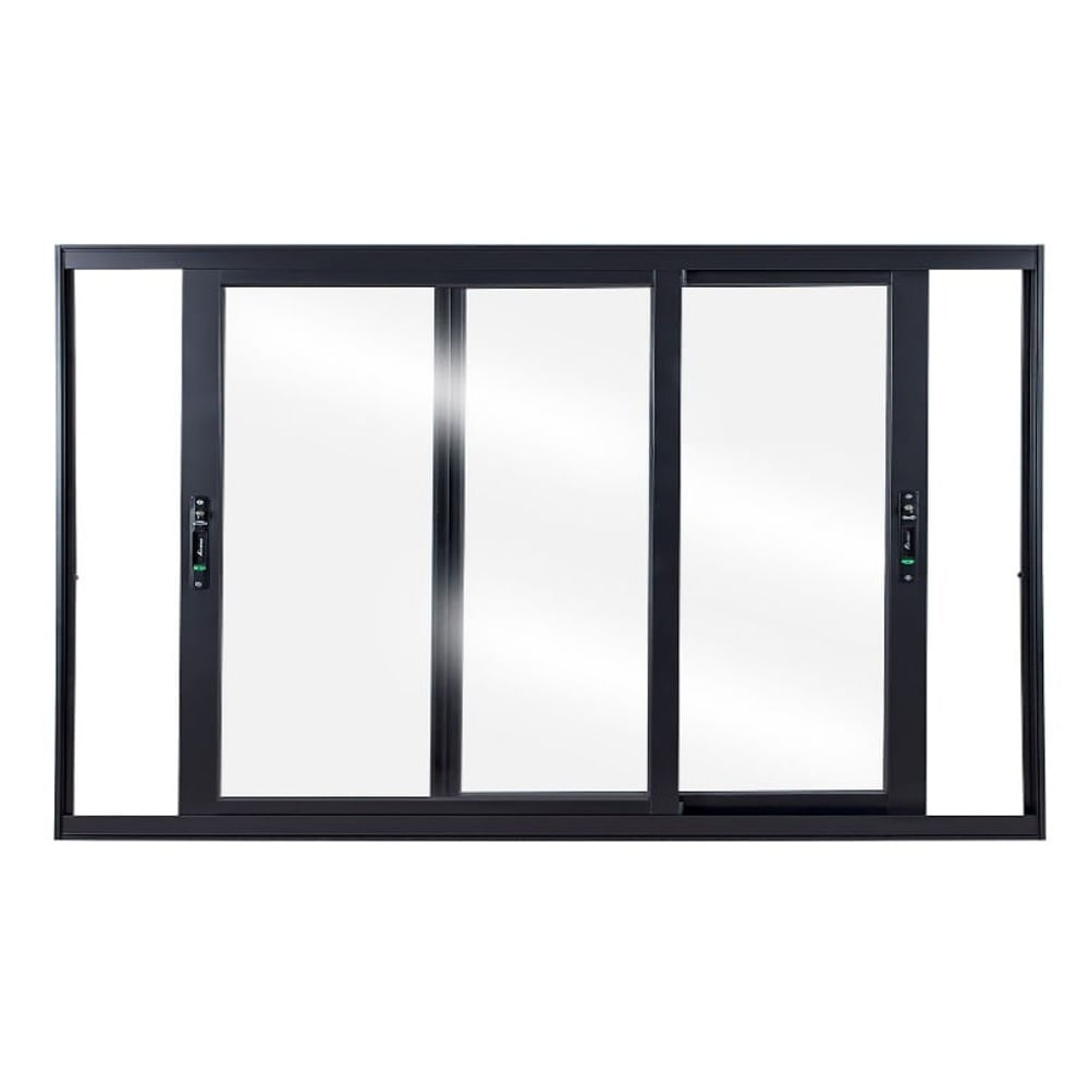 Janela Correr 2 Folhas Móveis Sem Grade Vlis 100x120 Preto Topsul Esquadrisul