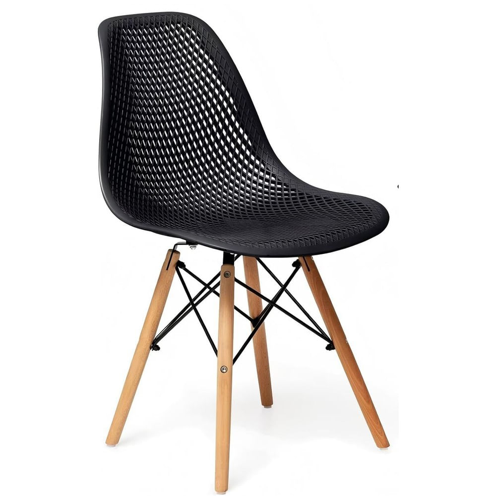 Cadeira Eames Colmeia Preta para Mesa de Jantar Coisas e Coisinhas