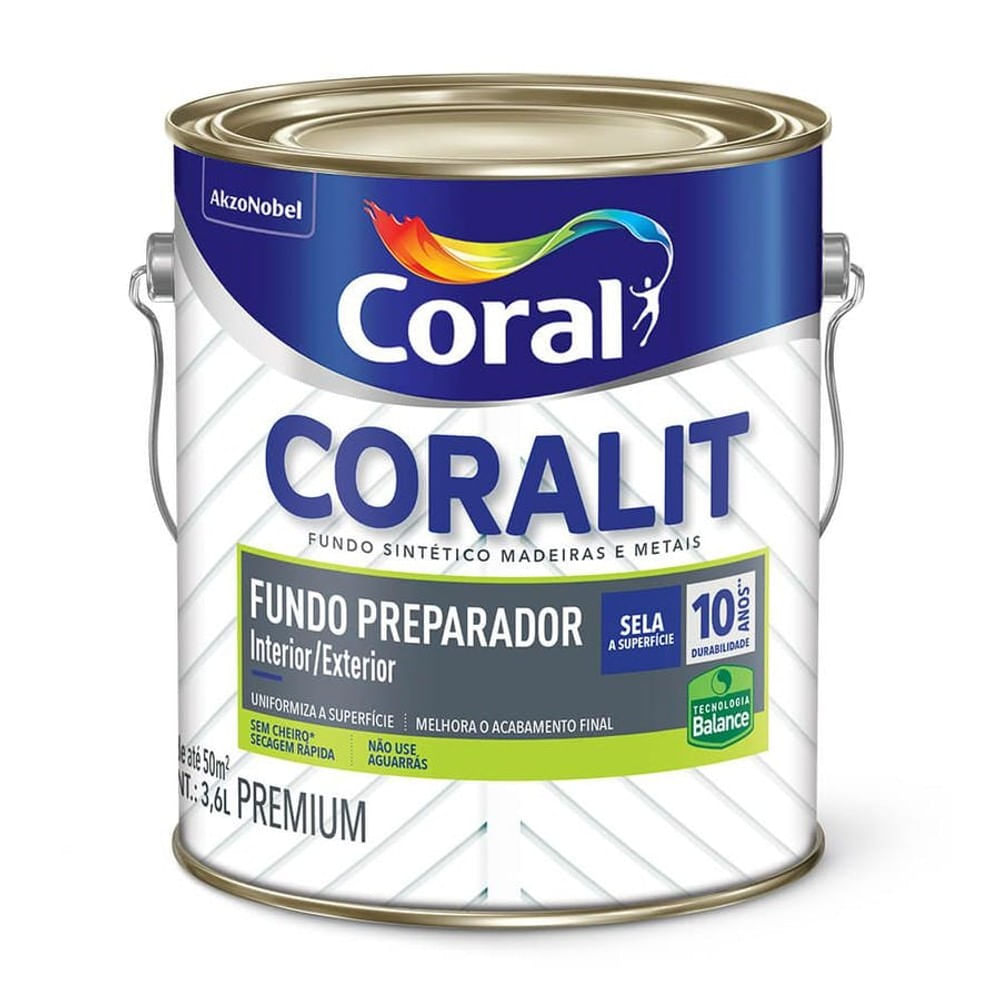 Fundo Preparador Coralit Zero 3,6l Coral