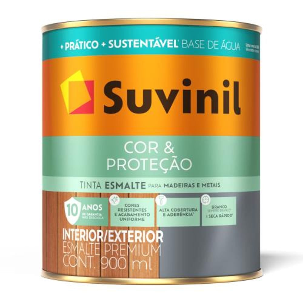 Tinta Esmalte Base Água Cor & Proteção Azul Del Rey Brilhante 900ml Suvinil