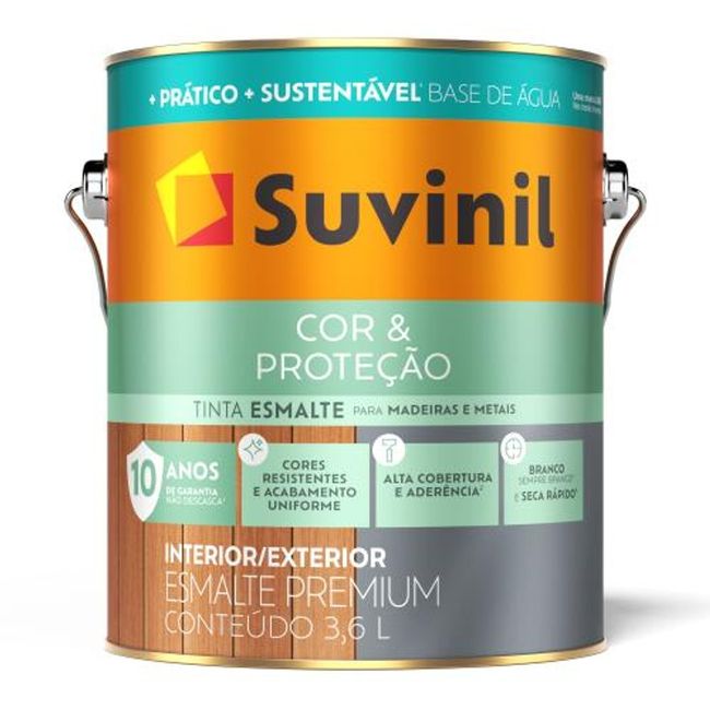 Tinta Esmalte Base Água Cor & Proteção Platina Brilhante 3,6l Suvinil