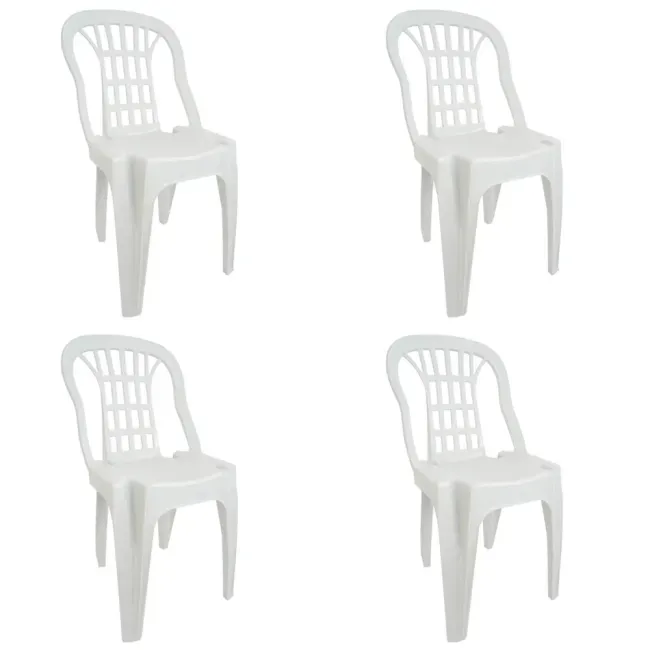 Kit 4 Cadeiras Bistrô Plásticas Serro Brancas Antares