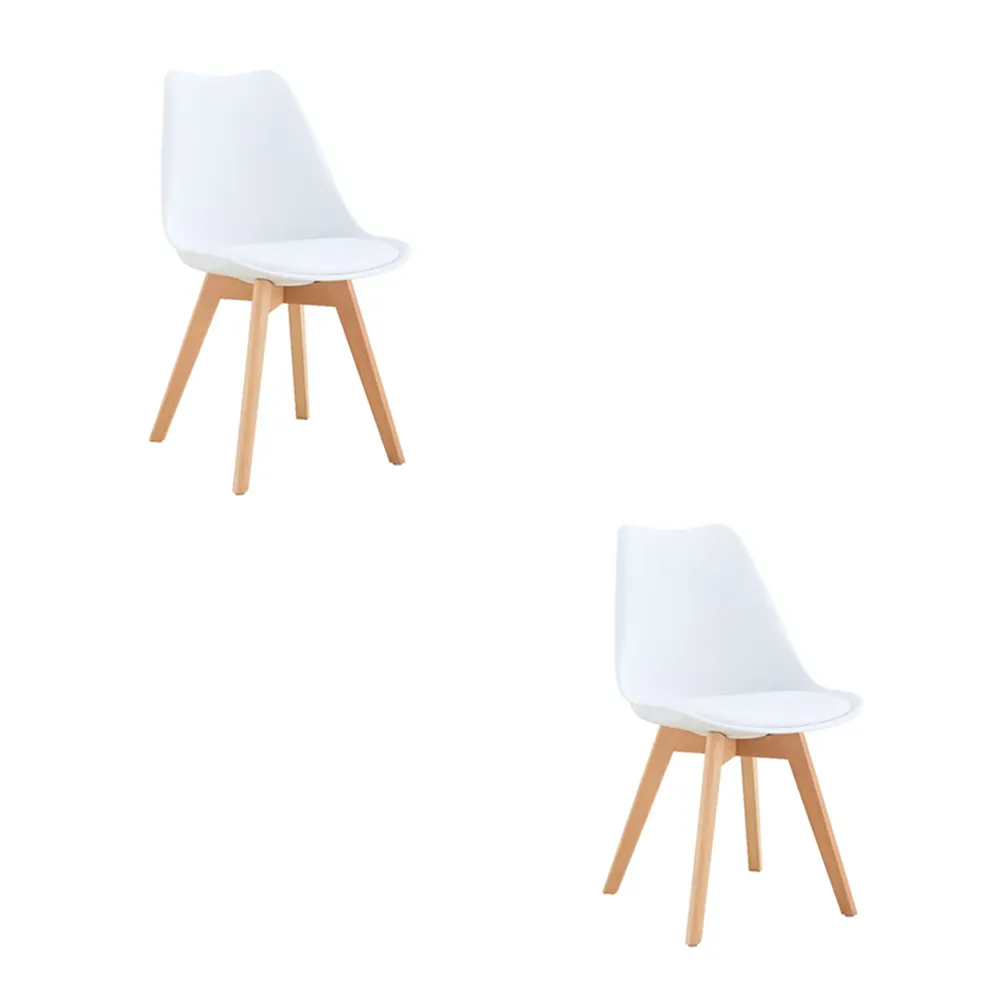 Kit 2 Cadeiras Eames Leda com Almofada Branca para Mesa de Jantar Coisas e Coisinhas
