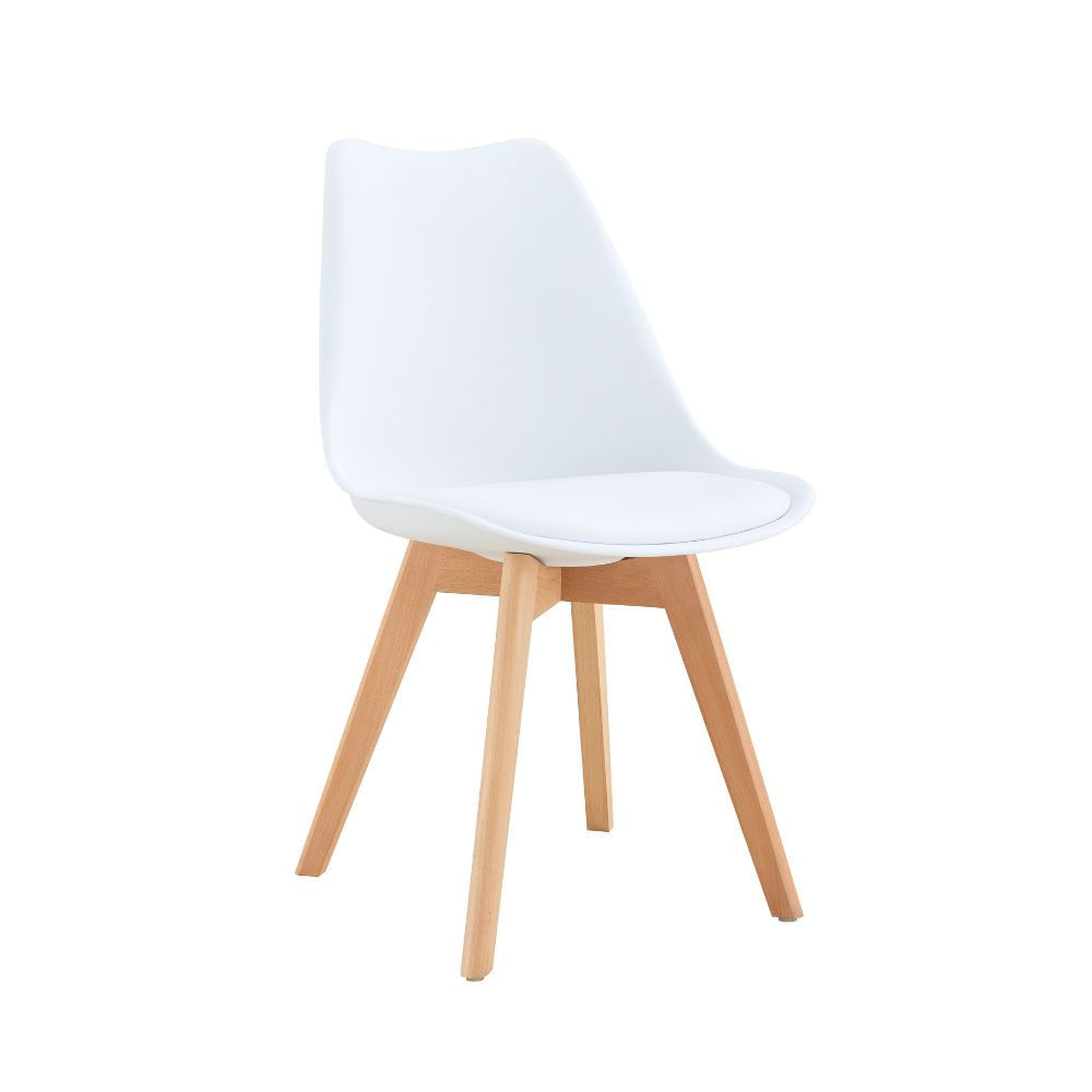 Kit 2 Cadeiras Eames Leda com Almofada Branca para Mesa de Jantar Coisas e Coisinhas