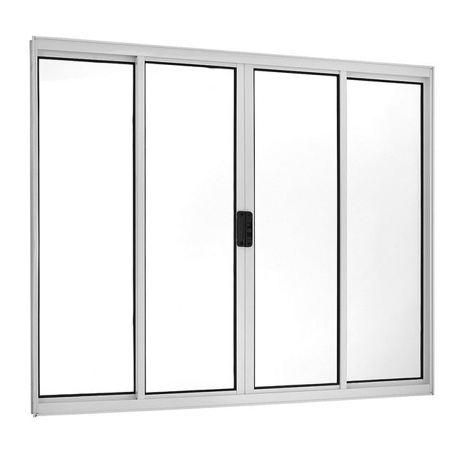 Janela-de-Correr-Abertura-Central--de-Aluminio-4-Folhas-sem-grade-Ecosul-Esquadrisul-Alt-100Cm-X-