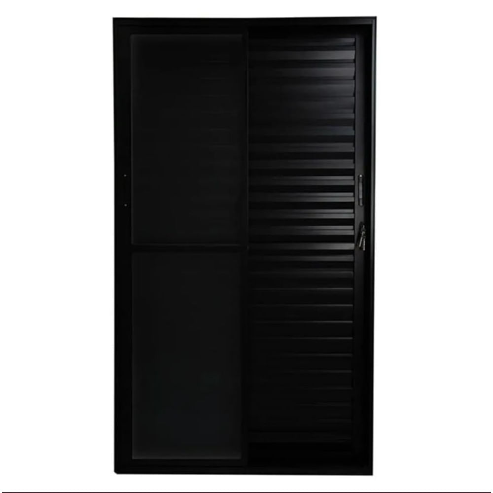 Porta Balcao 3 Folhas Moveis 210X150 Vidro Liso Black Fortsul