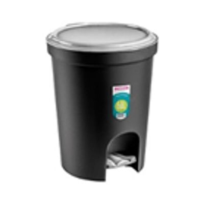 Lixeira-Redonda-com-Pedal-de-Plastico-66L-Preta-Sanremo-2309696