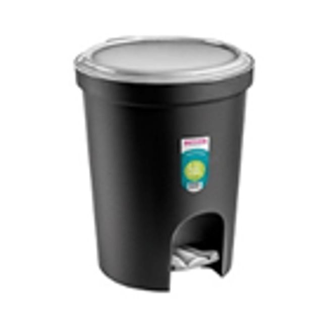 Lixeira-Redonda-com-Pedal-de-Plastico-66L-Preta-Sanremo-2309696