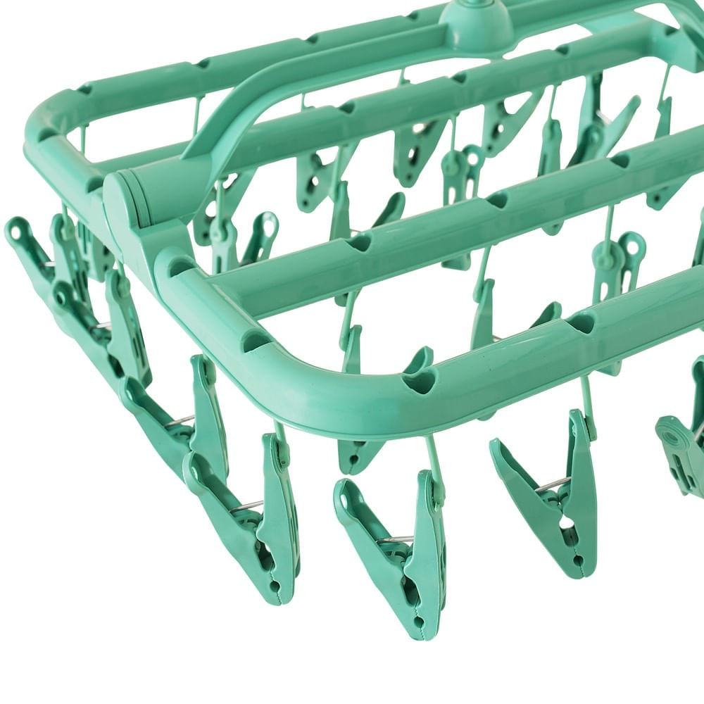 Varal Mini Multiuso Com 26 Prendedores Verde Secalux
