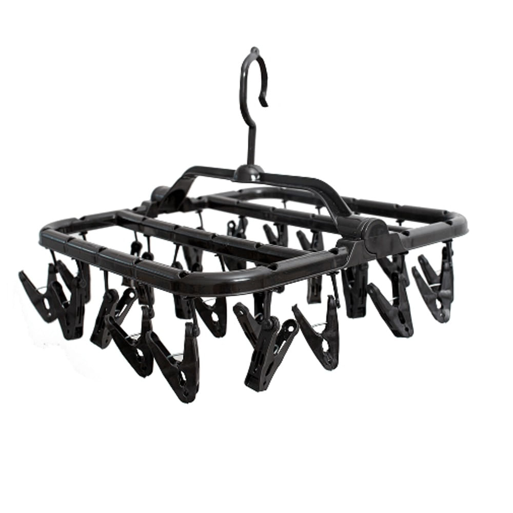 Mini Varal Multiuso Preto Com 26 Prendedores