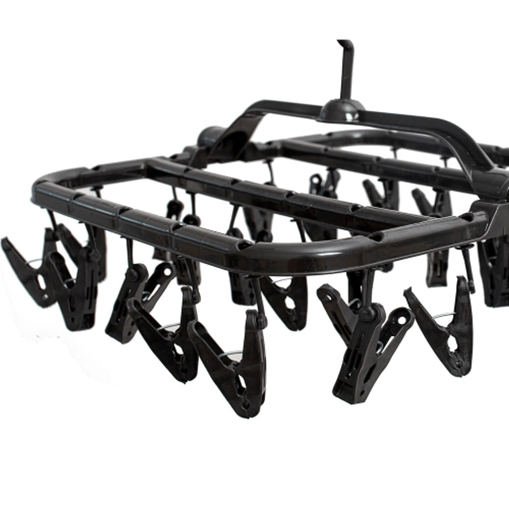 Mini Varal Multiuso Preto Com 26 Prendedores