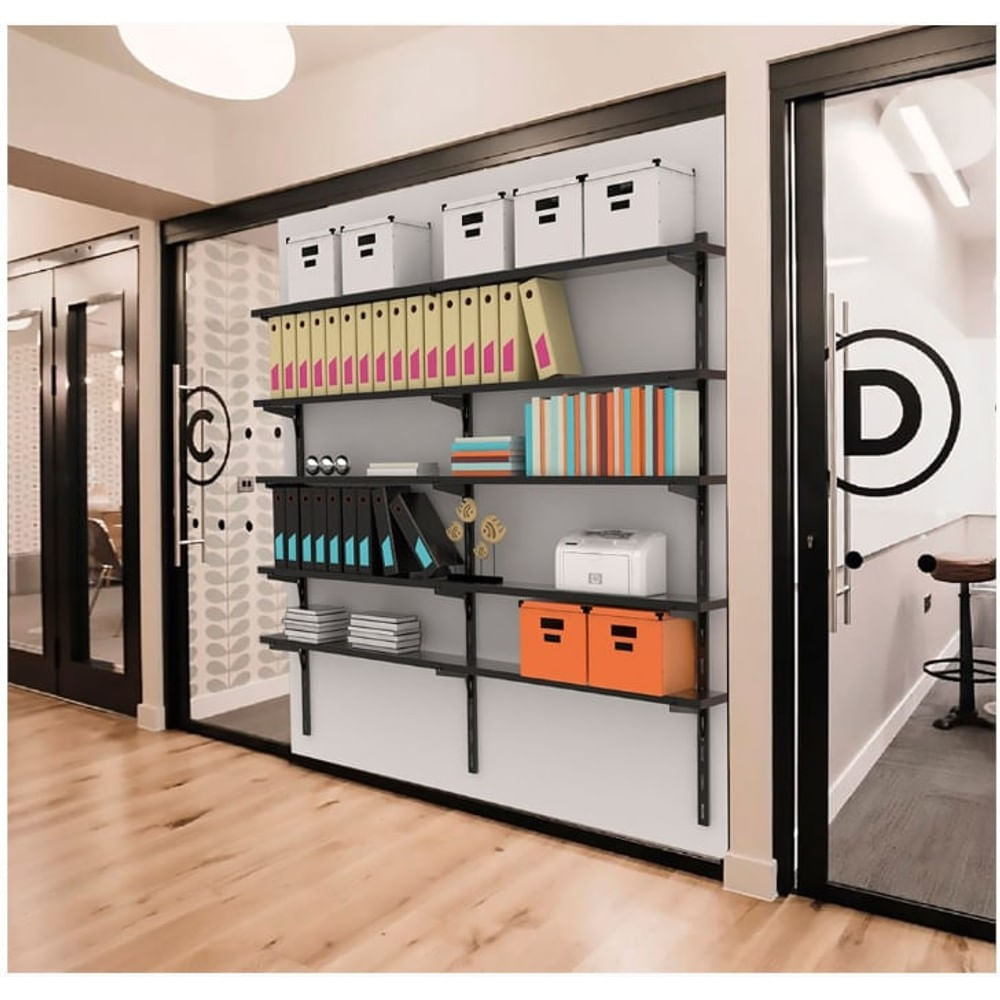 Suporte para Trilho Simples Encaixe STSB-30 Preto Brasforma