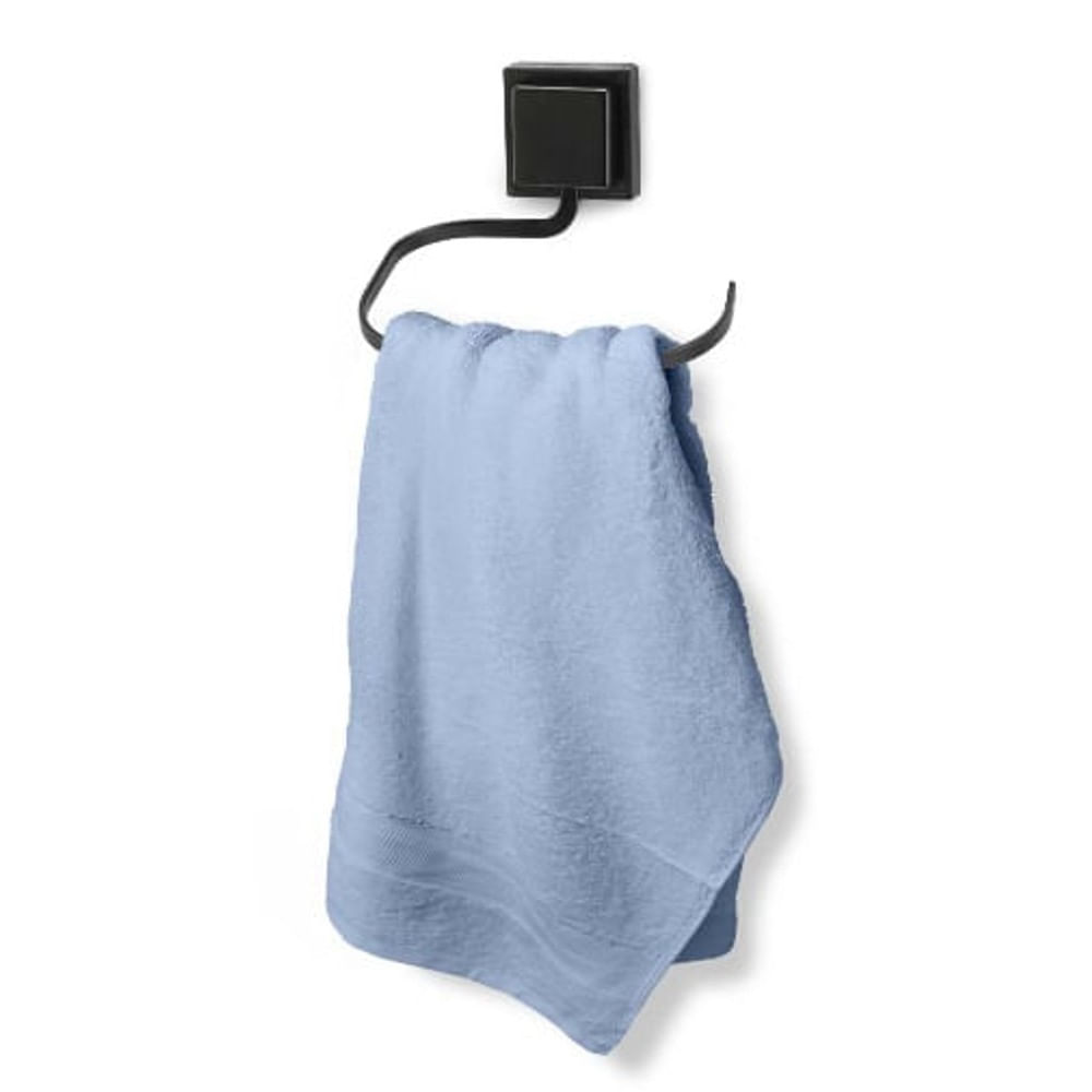 Porta Toalha Rosto Piatina Preto Adesivo 3M Arthi