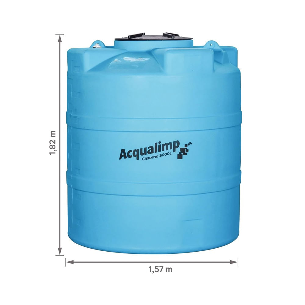 Cisterna 3000 Litros Polietileno Tradicional Acqualimp