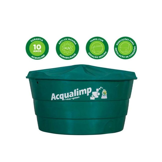 Caixa d'Água 310 Litros +Green em Polietileno Acqualimp