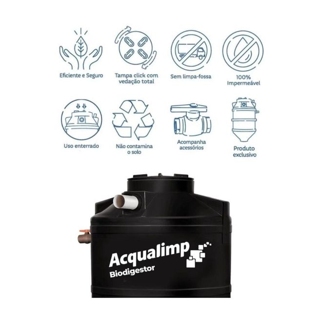 Biodigestor 750 Litros Polietileno Acqualimp