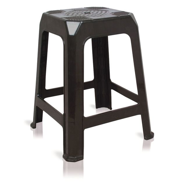 Banqueta Monobloco Empilháveis Plástica Preta Araxá Antares