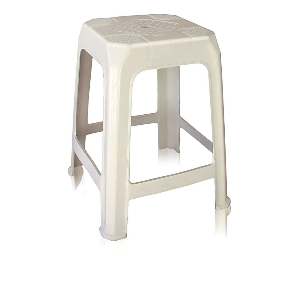 Banqueta Monobloco Empilháveis Plástica Branca Araxá Antares